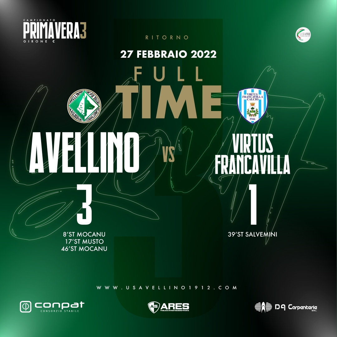 Primavera 3 Avellino Vs Vfrancavilla 3 1 Tabellino E Marcatori Sito Ufficiale Us Avellino 1912 